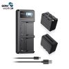 Pack : 2 Batteries + Chargeur Double Rapide – Pour Sony, Godox, Neewer & Moniteurs Pro 🔋