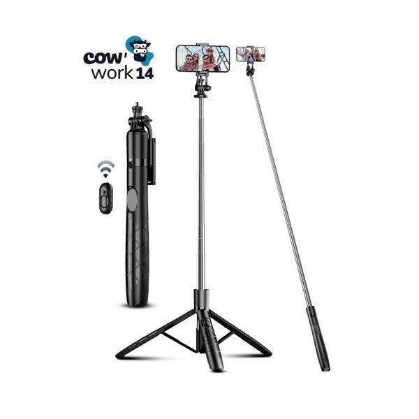 trépied smartphone Perche à Selfie & Trépied Smartphone 163,5 cm – Avec Télécommande & Support Universel