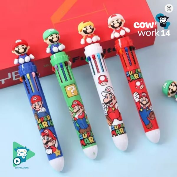 Stylo Mario 8 couleurs – 4 modèles au choix